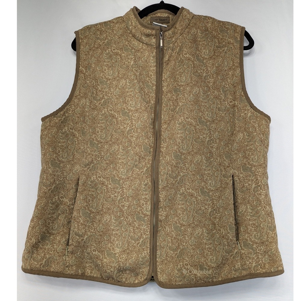 Columbia River Resort Women's Quilted‎ Vest Paisley Print Full Zip XL